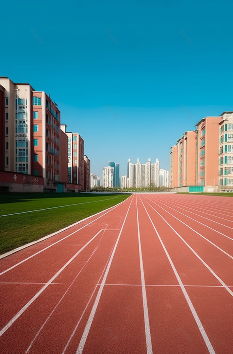 学校校园里的红色跑道操场摄影图,高清,摄影图,摄影图片,图片大全,摄影图免费下载